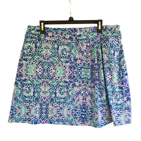 Title Nine Breeze Skirt Blue Teal White Geometric Print Women’s Size XL Active - Picture 1 of 9